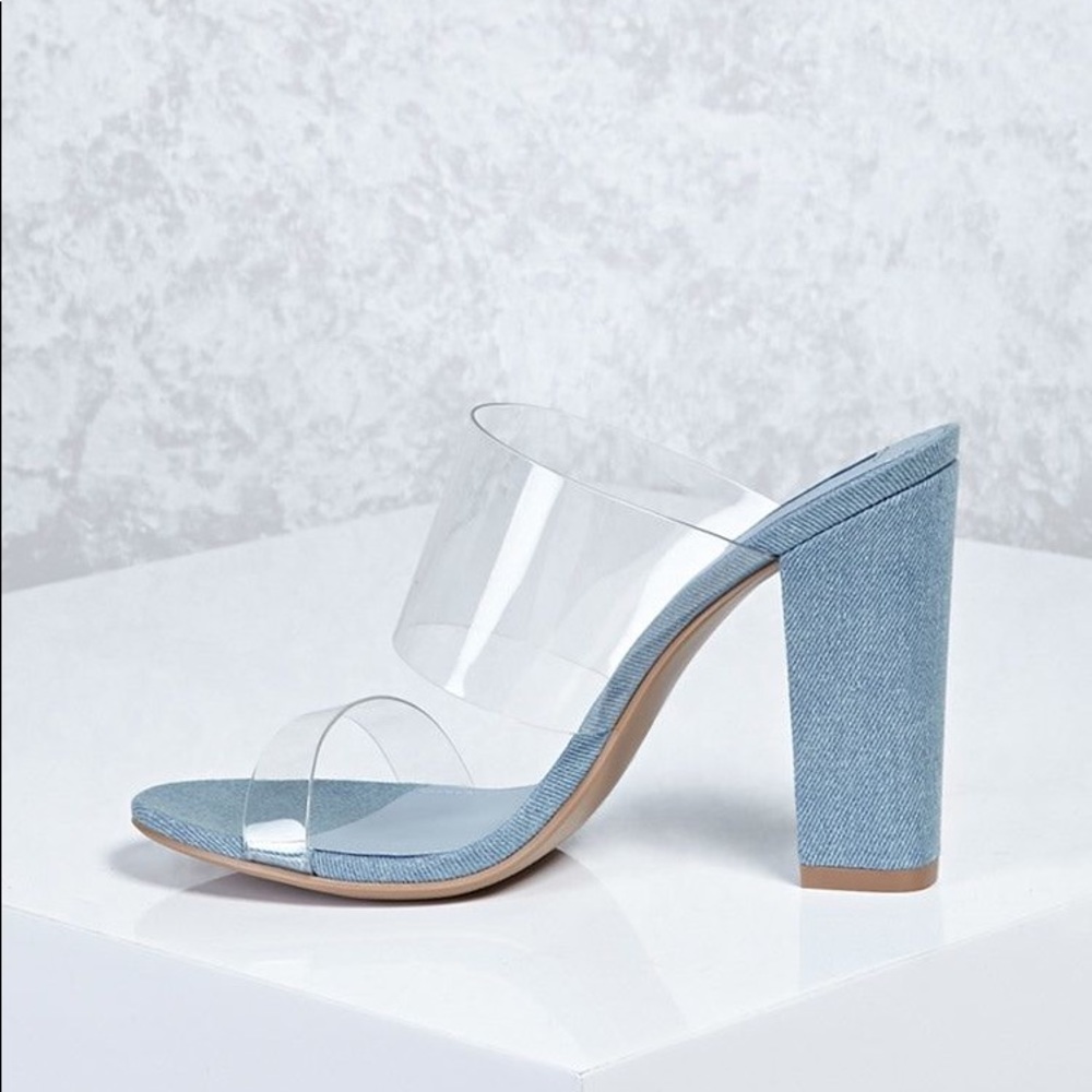 SEARCHING FOR CLEAR DENIM MULES SIZE 10